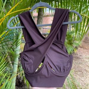 NEW! Brown Criss-Cross Cropped top